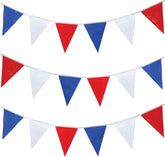 10M Red White and Blue Bunting Garland Union Jack Banner Party Decorations Supplies Sporting Events Pub Bbq Royal Theme French USA 20 Flags