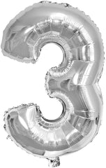 16" Silver Number 0 Foil Balloons Air Filled Self Inflating Birthday Anniversary Wedding Party Banner Decorations