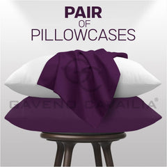 GC GAVENO CAVAILIA Housewife Pillowcases 2 Pack, Breathable Standard Pillow Cases, Plain Pillow Covers With Envelop Closure, Berry, 708766, 2 x Pillow Case