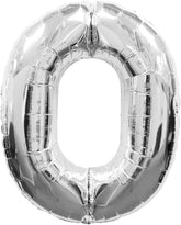 16" Silver Number 0 Foil Balloons Air Filled Self Inflating Birthday Anniversary Wedding Party Banner Decorations