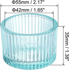 PATIKIL 2 Pcs Tealight Candle Holder, Tea Lights Candle Holder Glass Votive Candle Holders Glass Candle Holders for Table Centerpiece Decor Wedding Dinner Party, Blue