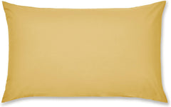 Catherine Lansfield Pillowcases Easy Iron Percale Standard 50x75cm Pack of 2 Pillow cases with envelope closure Ochre