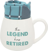 Pavilion - The Legend Has Retired - 15.5 Oz Coffee Mug Tea Cup with Crew Socks Retirement Coworker Family Gift Present
