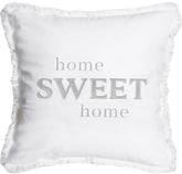 Pavilion - Home Sweet Home - Throw Pillow Cover, 18x18, Decorative Square Throw Family Pillow Cover, Pillow Cover, Guest Room Decor Bed Pillow Case, Housewarming Gifts, 1 Count, White