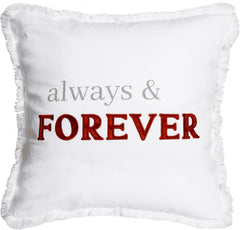 Pavilion - Always & Forever - Family Throw Pillow Cover, 18x18, Decorative Square Throw Pillow Cover, Bereavement Pillow Cover, Guest Room Decor Bed Pillow Case, 1 Count, White