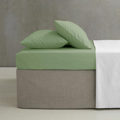 Catherine Lansfield Easy Iron Percale Standard Pillowcase Pair Sage Green