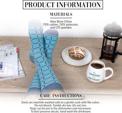 Pavilion - The Legend Has Retired - 15.5 Oz Coffee Mug Tea Cup with Crew Socks Retirement Coworker Family Gift Present
