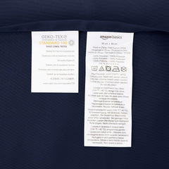 Amazon Basics Microfiber Pillowcases, Standard Size 50 x 80 cm (Pack of 2), Navy Blue, Pillows Not Included