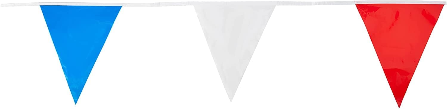10M Red White and Blue Bunting Garland Union Jack Banner Party Decorations Supplies Sporting Events Pub Bbq Royal Theme French USA 20 Flags