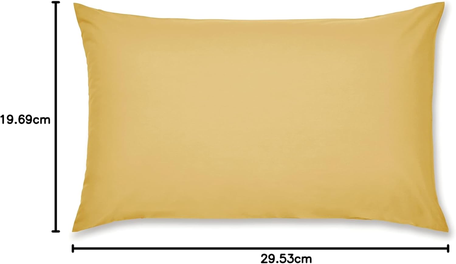 Catherine Lansfield Pillowcases Easy Iron Percale Standard 50x75cm Pack of 2 Pillow cases with envelope closure Ochre