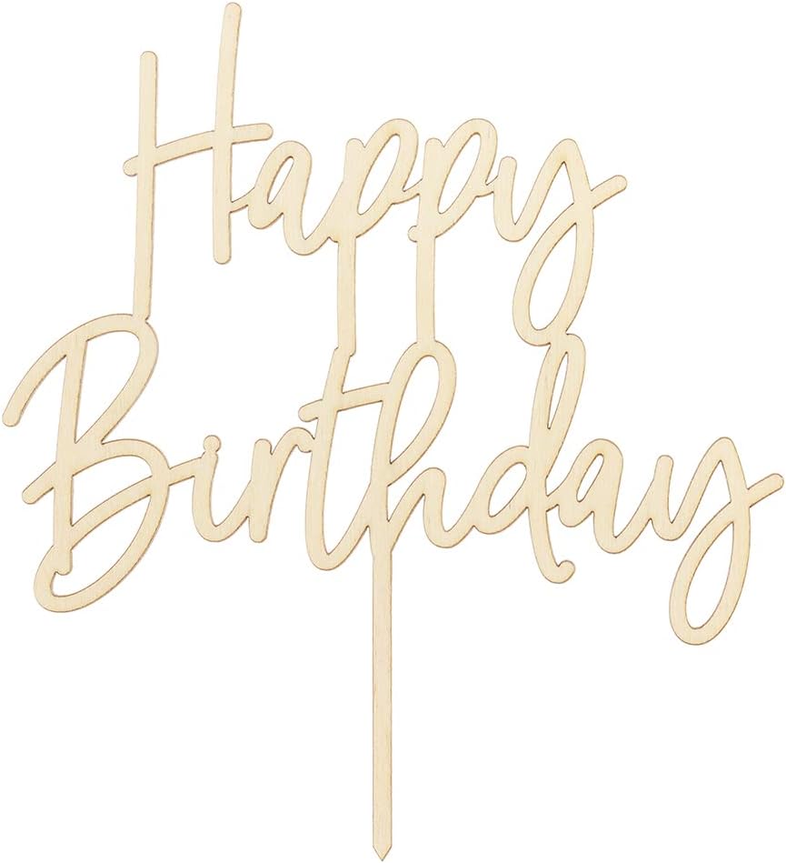Cake Topper Happy Birthday Wood 16.5 cm Cake Decoration Cupcake Cake Birthday Party