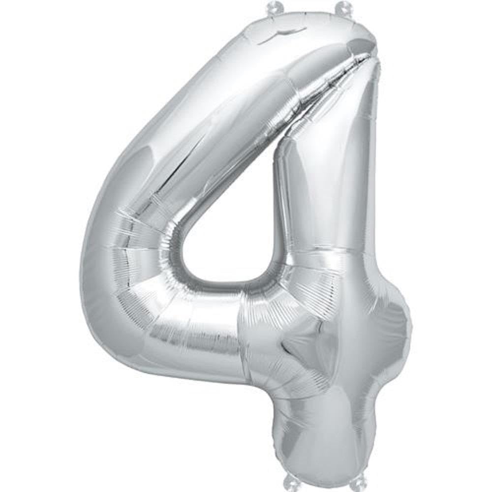 16" Silver Number 0 Foil Balloons Air Filled Self Inflating Birthday Anniversary Wedding Party Banner Decorations