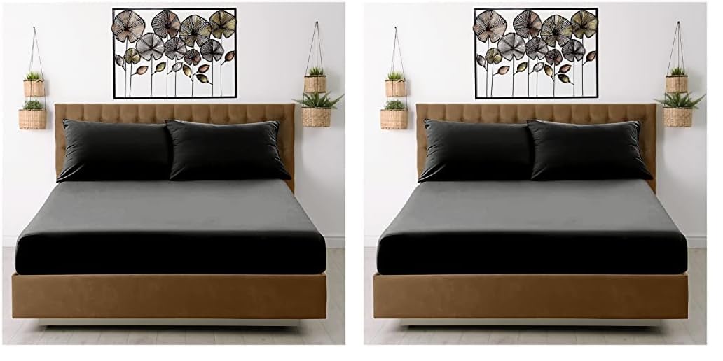 GC GAVENO CAVAILIA Microfiber Pillow Cases 2 Pack - Plain Dyed Housewife Pillowcases - Beige - (74x48 cm)
