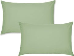Catherine Lansfield Easy Iron Percale Standard Pillowcase Pair Sage Green
