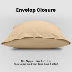GC GAVENO CAVAILIA Microfiber Pillow Cases 2 Pack - Plain Dyed Housewife Pillowcases - Beige - (74x48 cm)