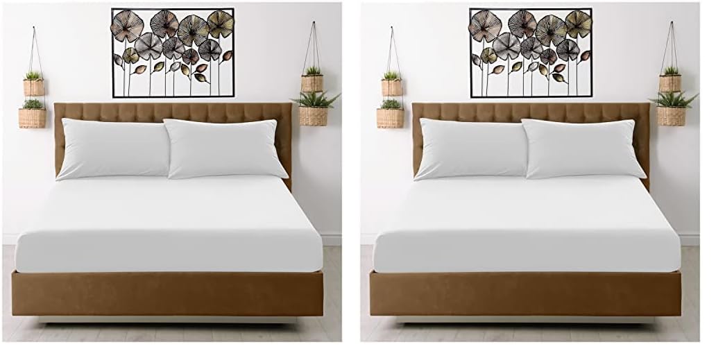 GC GAVENO CAVAILIA Microfiber Pillow Cases 2 Pack - Plain Dyed Housewife Pillowcases - Beige - (74x48 cm)