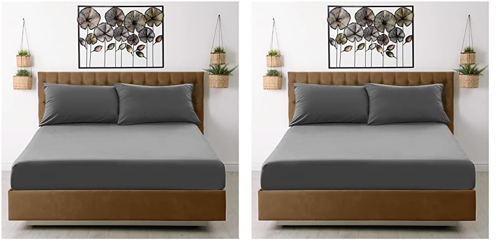 GC GAVENO CAVAILIA Microfiber Pillow Cases 2 Pack - Plain Dyed Housewife Pillowcases - Beige - (74x48 cm)