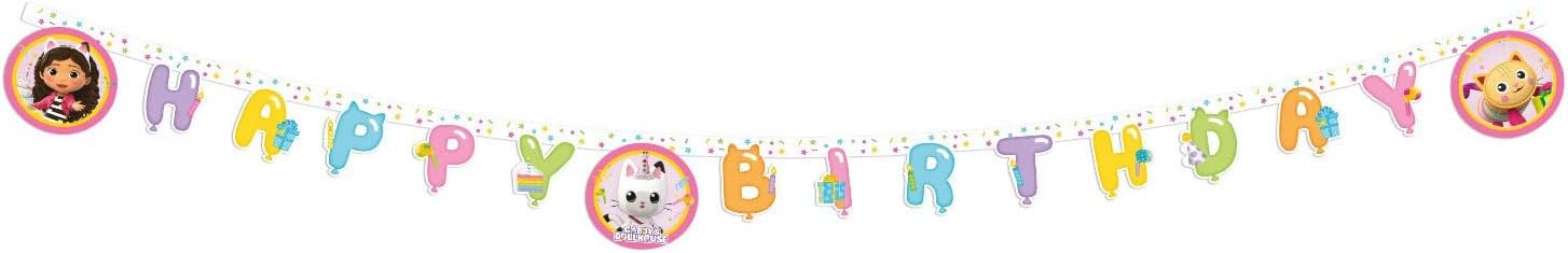 Gabby's Dollhouse FSC Paper Party Letter Happy Birthday Banner