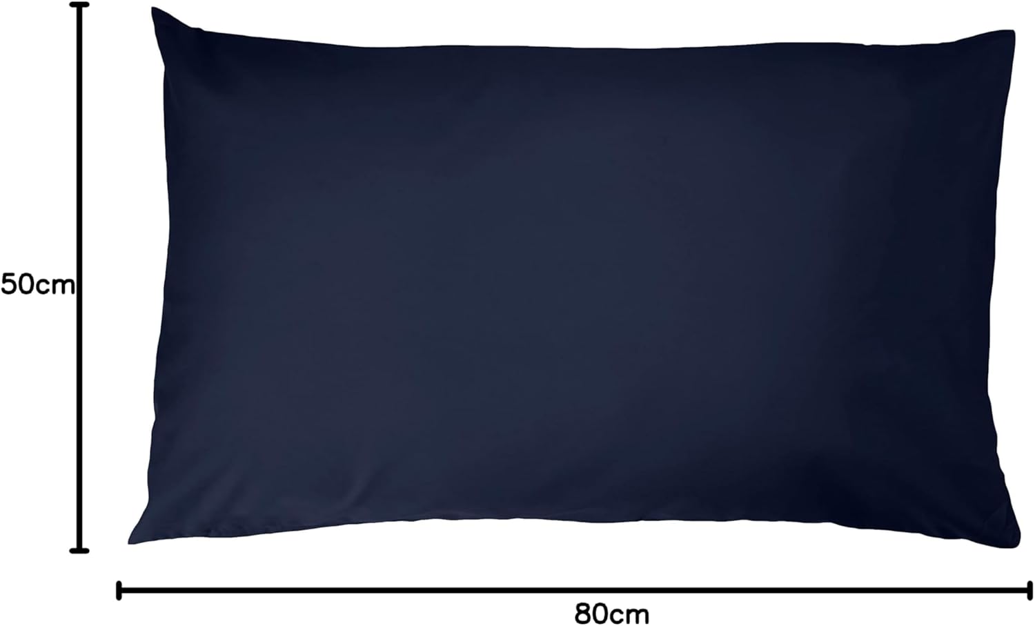 Amazon Basics Microfiber Pillowcases, Standard Size 50 x 80 cm (Pack of 2), Navy Blue, Pillows Not Included