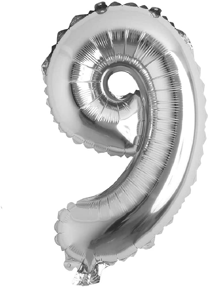 16" Silver Number 0 Foil Balloons Air Filled Self Inflating Birthday Anniversary Wedding Party Banner Decorations