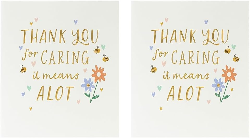 UK Greetings | Thank You Card | Appreciation Cards | Her/Him | Floral Design | With Envelope | 18.4 x 15.9 cm