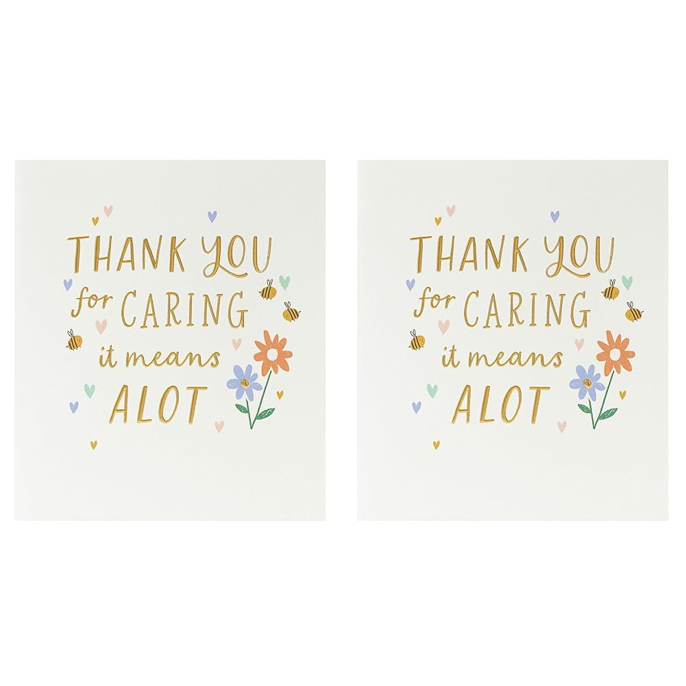 UK Greetings | Thank You Card | Appreciation Cards | Her/Him | Floral Design | With Envelope | 18.4 x 15.9 cm