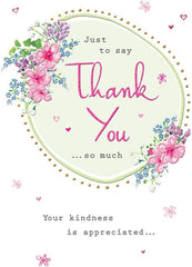 Piccadilly Greetings Heartfelt Wishes Sentimental Thank You Card - 9 x 6 inches - Regal Publishing,Yellow