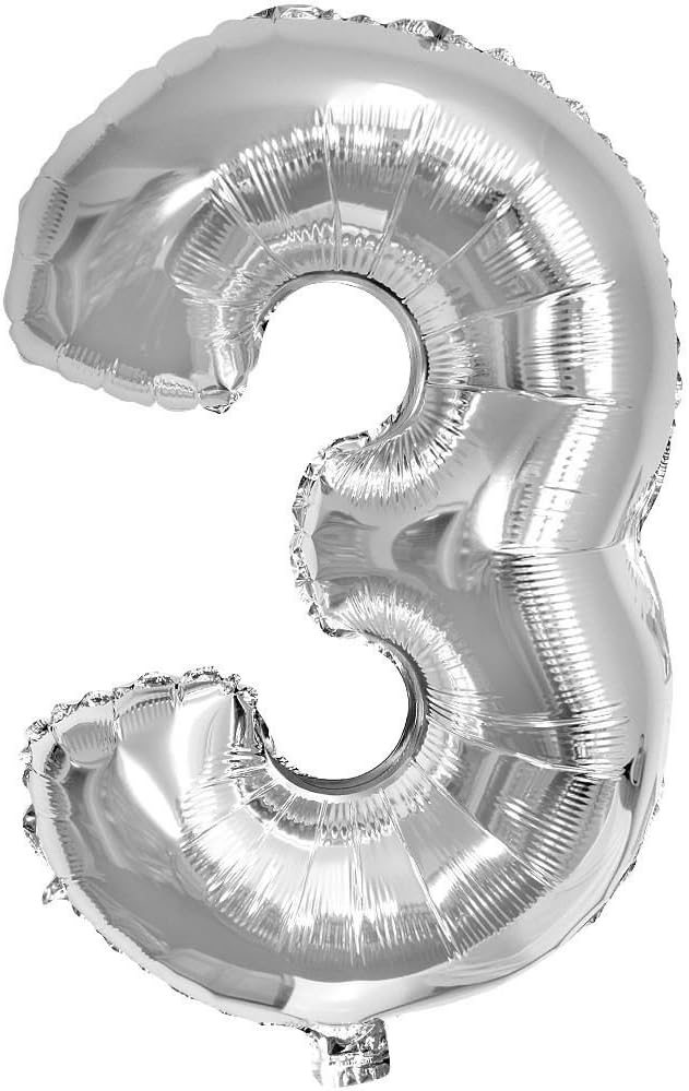 16" Silver Number 0 Foil Balloons Air Filled Self Inflating Birthday Anniversary Wedding Party Banner Decorations