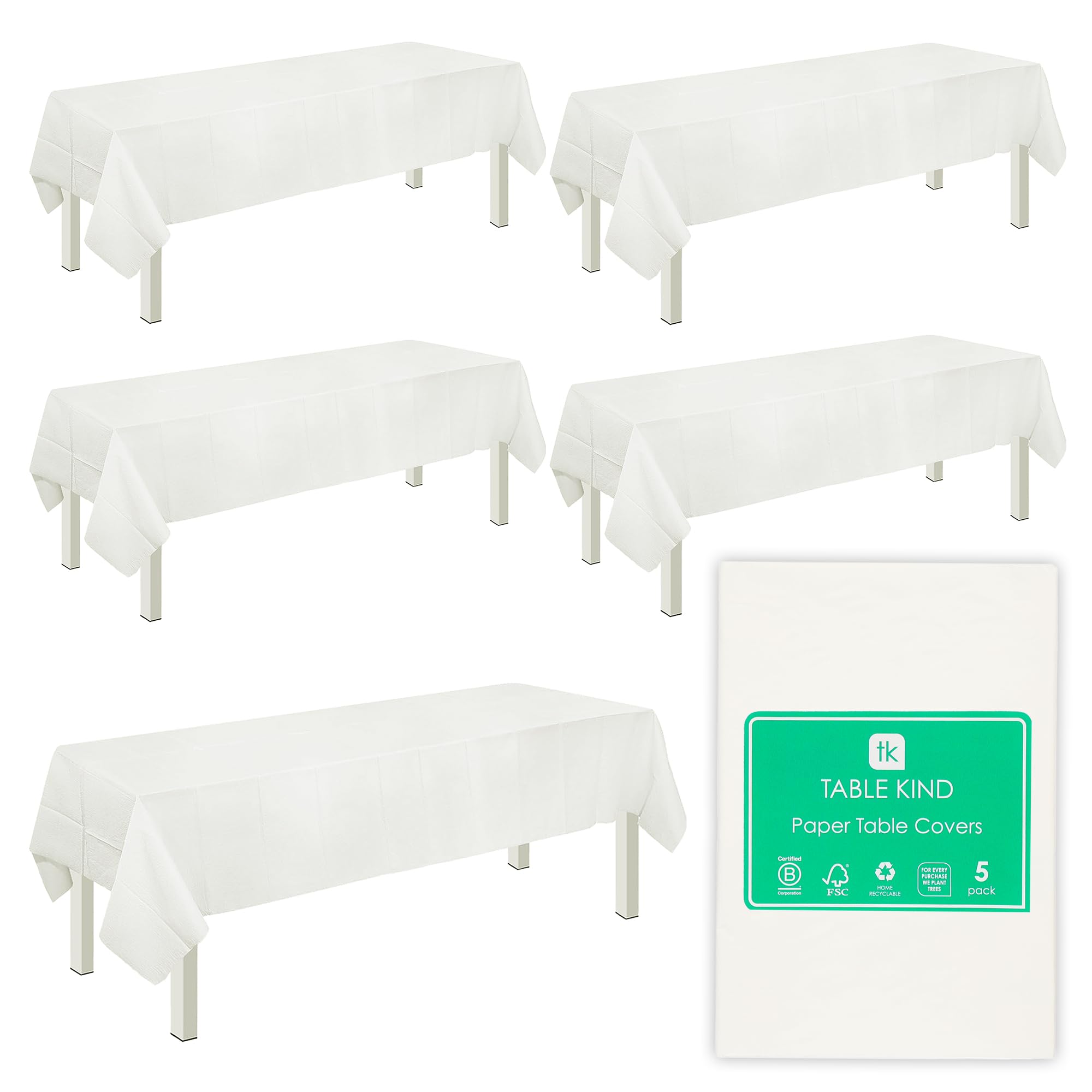 Talking Tables Table Kind 100 x Soft White Paper Napkins Bulk Pack 33cm 2ply Disposable Serviettes Compostable Recyclable Sustainable for Business Parties Catering Cafes Schools Events Made in EU