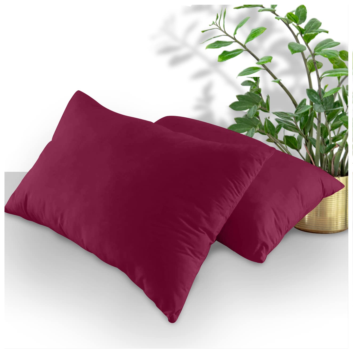 GC GAVENO CAVAILIA Housewife Pillowcases 2 Pack, Breathable Standard Pillow Cases, Plain Pillow Covers With Envelop Closure, Berry, 708766, 2 x Pillow Case