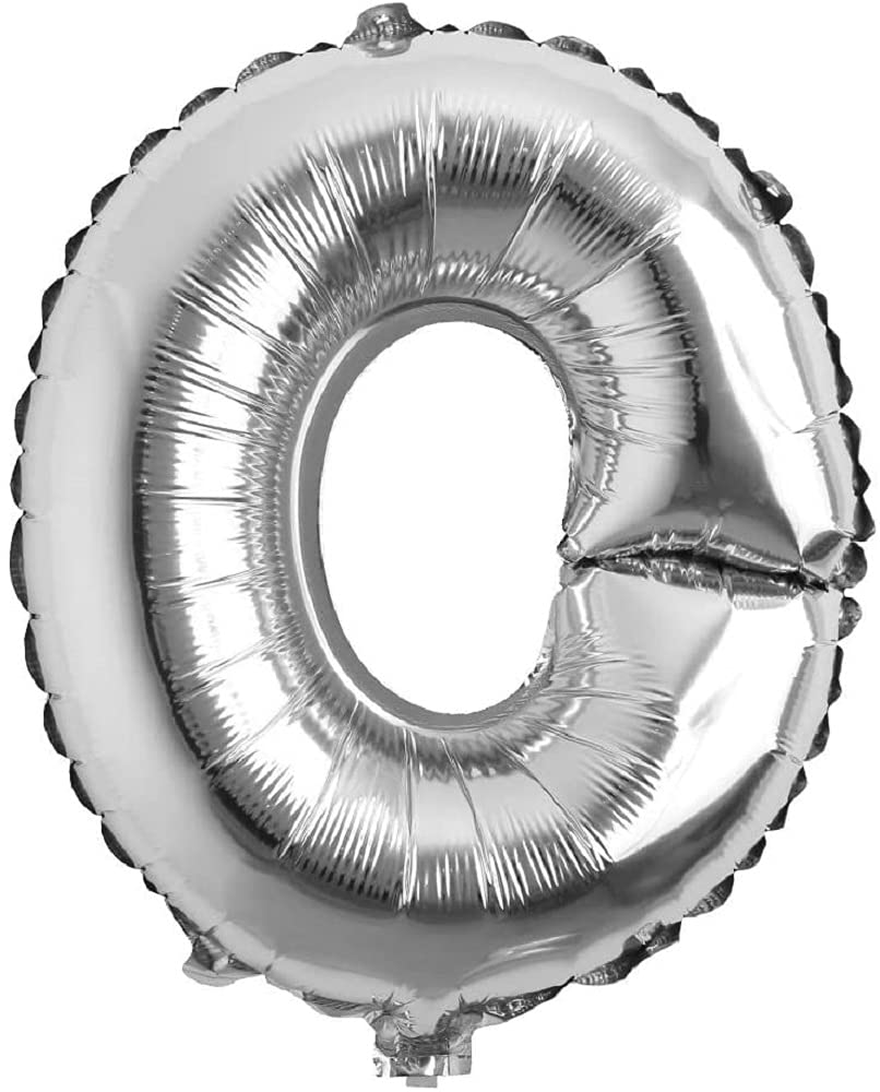 16" Silver Number 0 Foil Balloons Air Filled Self Inflating Birthday Anniversary Wedding Party Banner Decorations