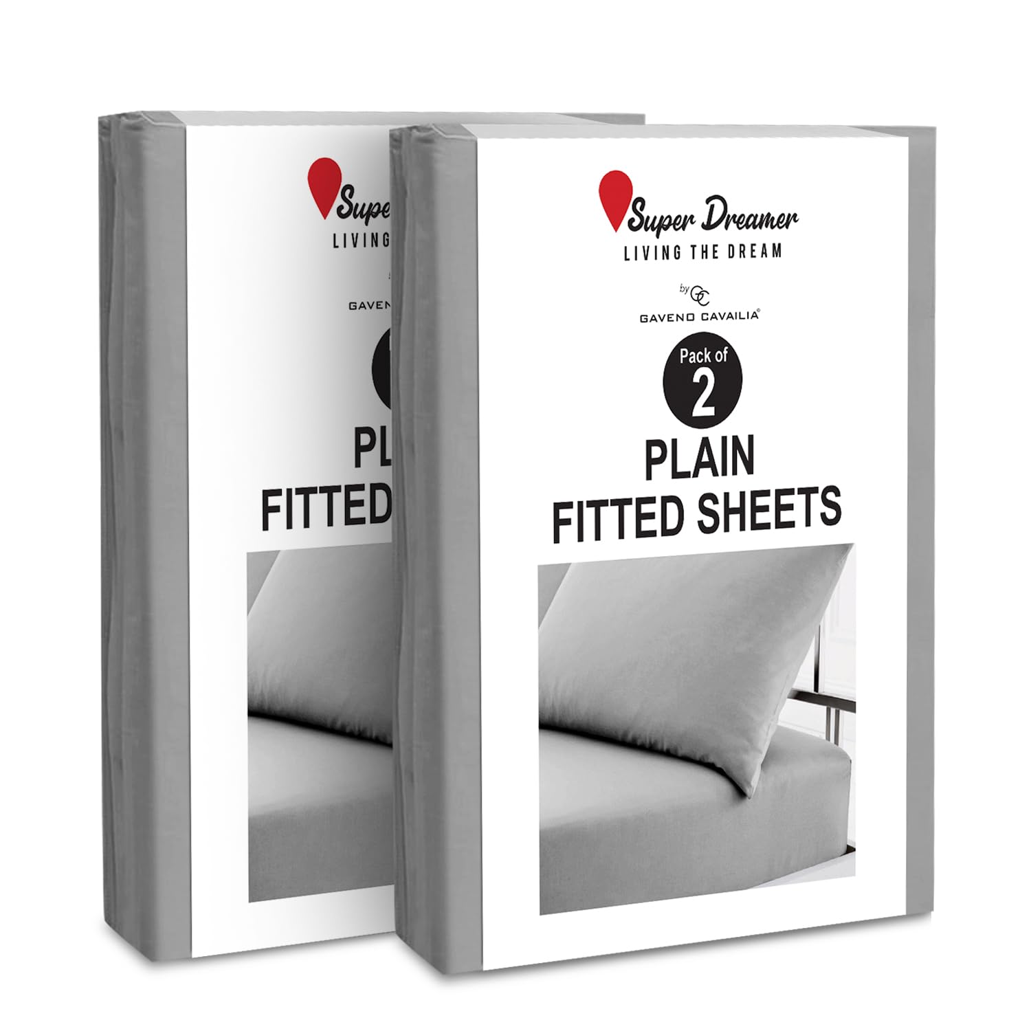 GC GAVENO CAVAILIA Microfiber Pillow Cases 2 Pack - Plain Dyed Housewife Pillowcases - Beige - (74x48 cm)