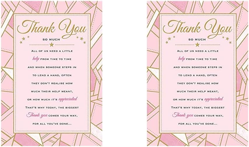 Piccadilly Greetings Heartfelt Wishes Sentimental Thank You Card - 9 x 6 inches - Regal Publishing,Yellow