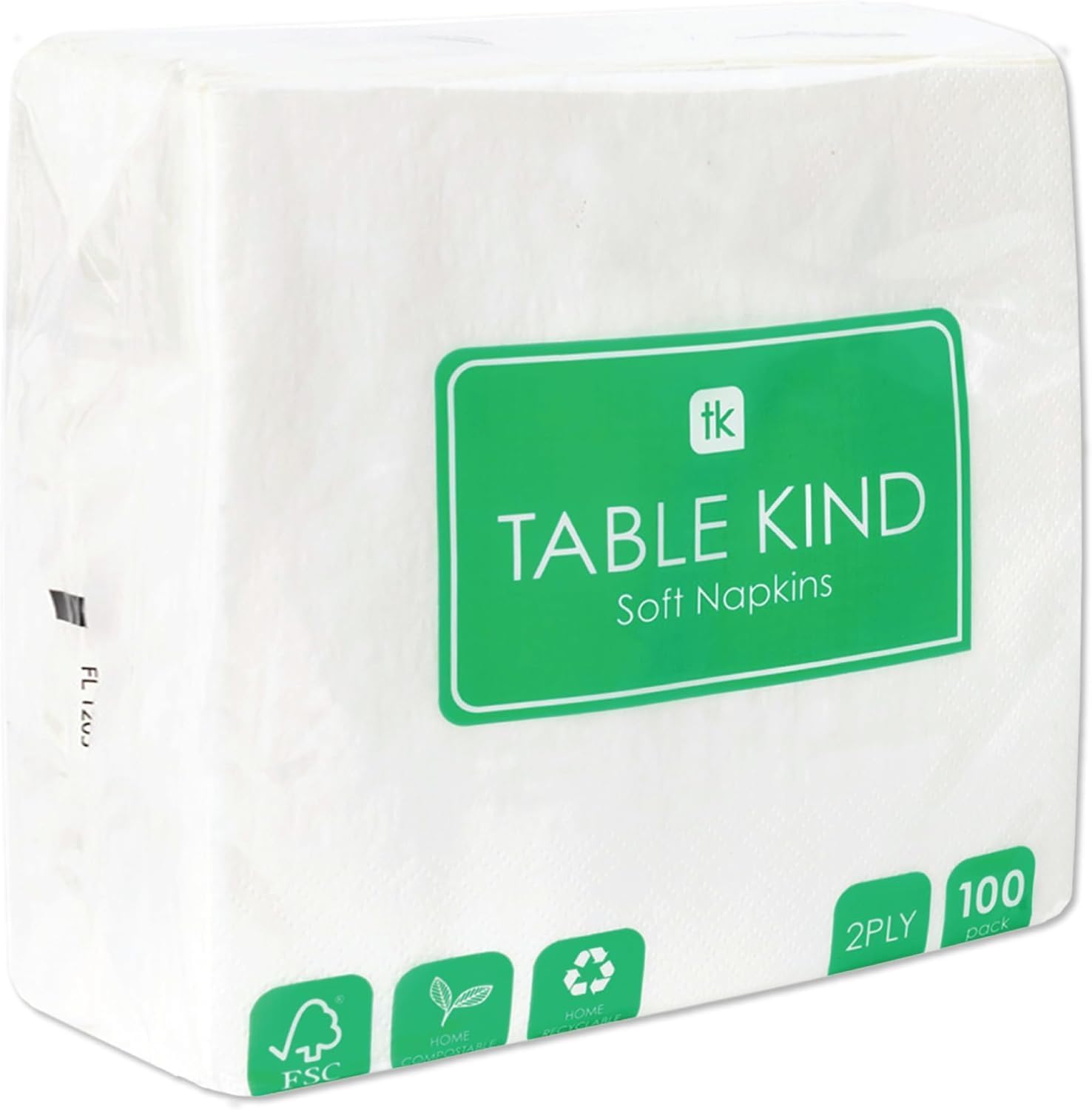 Talking Tables Table Kind 100 x Soft White Paper Napkins Bulk Pack 33cm 2ply Disposable Serviettes Compostable Recyclable Sustainable for Business Parties Catering Cafes Schools Events Made in EU