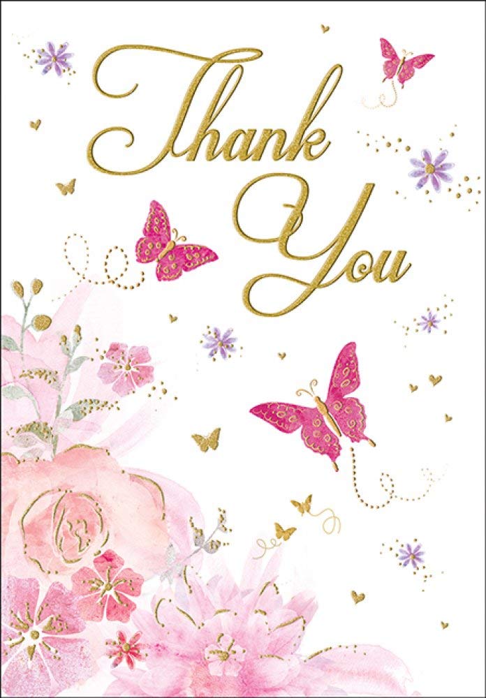 Piccadilly Greetings Heartfelt Wishes Sentimental Thank You Card - 9 x 6 inches - Regal Publishing,Yellow