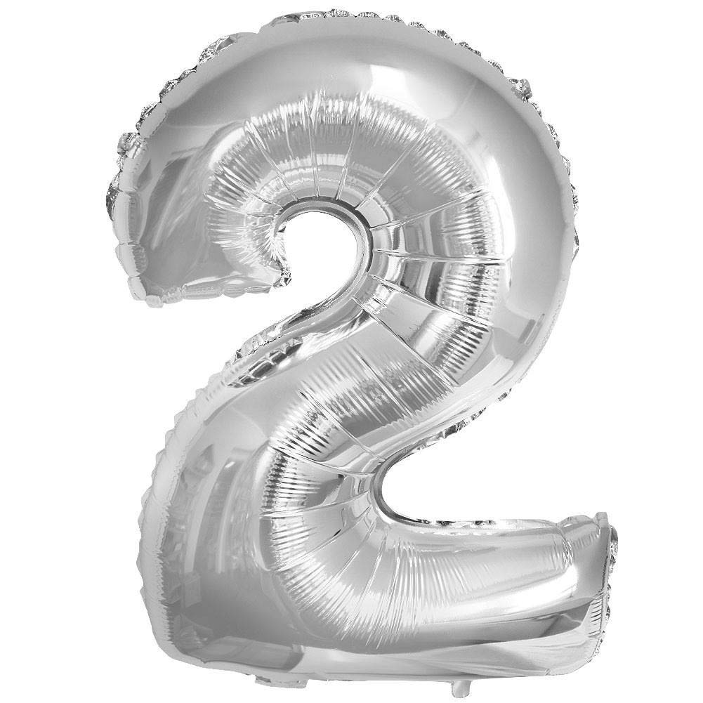 16" Silver Number 0 Foil Balloons Air Filled Self Inflating Birthday Anniversary Wedding Party Banner Decorations