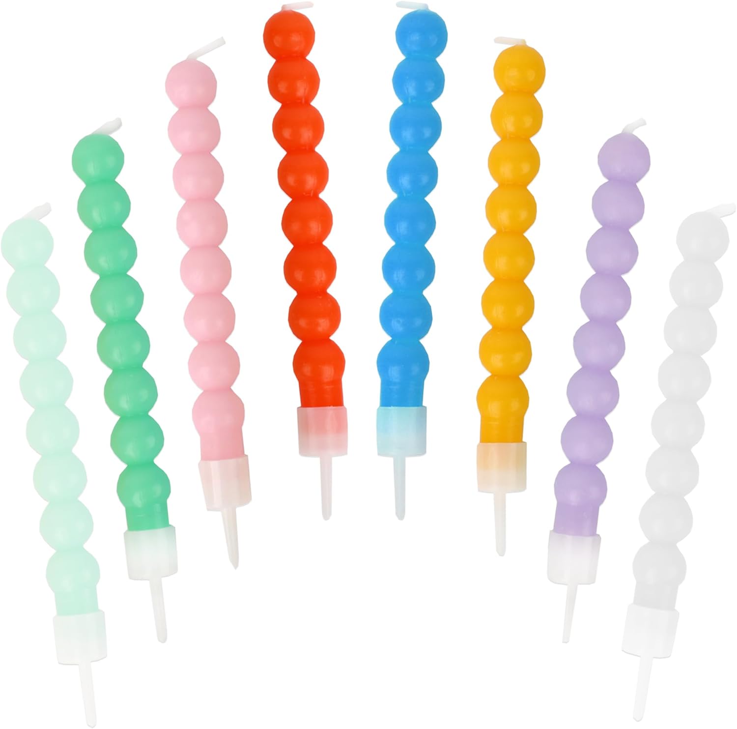 Talking Tables 8 x Bobble Birthday Candles Cake Toppers – Colourful Pastel Birthday Cake Decorations, Premium Quality, Perfect for Celebrations – Eco Packaging 8cm Height