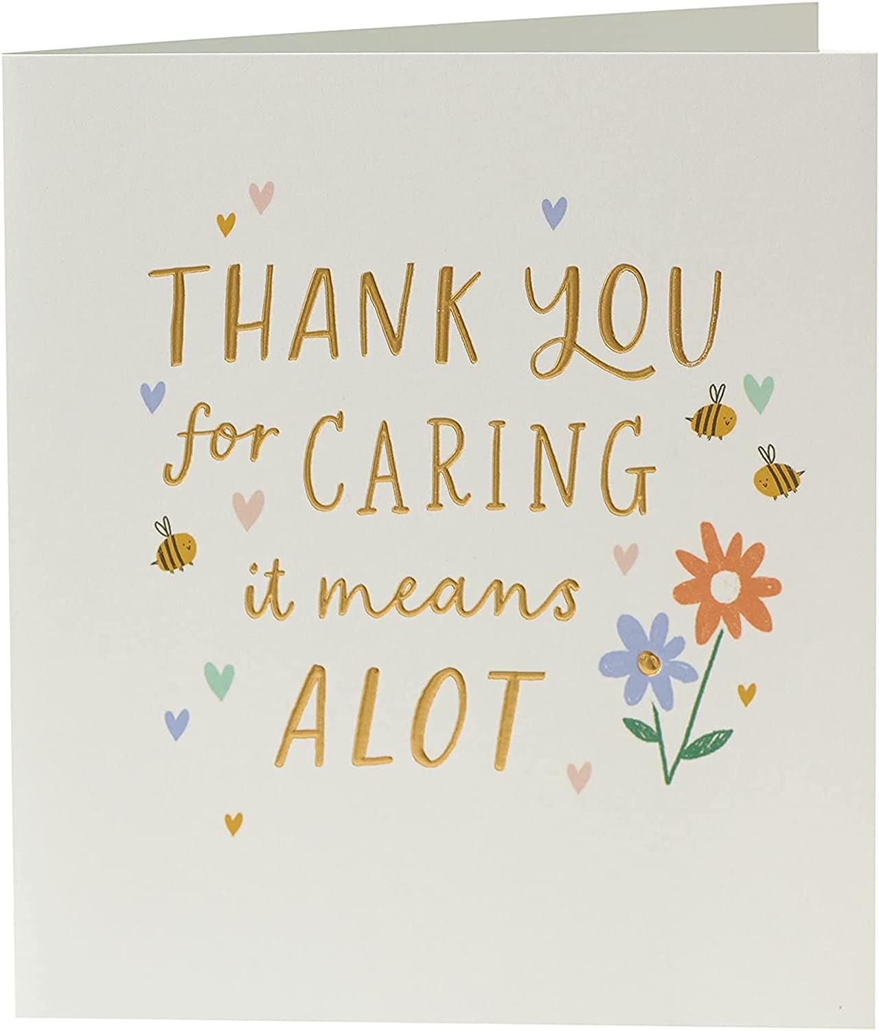 UK Greetings | Thank You Card | Appreciation Cards | Her/Him | Floral Design | With Envelope | 18.4 x 15.9 cm