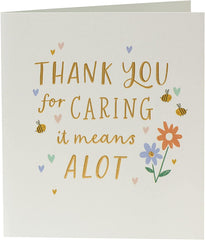 UK Greetings | Thank You Card | Appreciation Cards | Her/Him | Floral Design | With Envelope | 18.4 x 15.9 cm