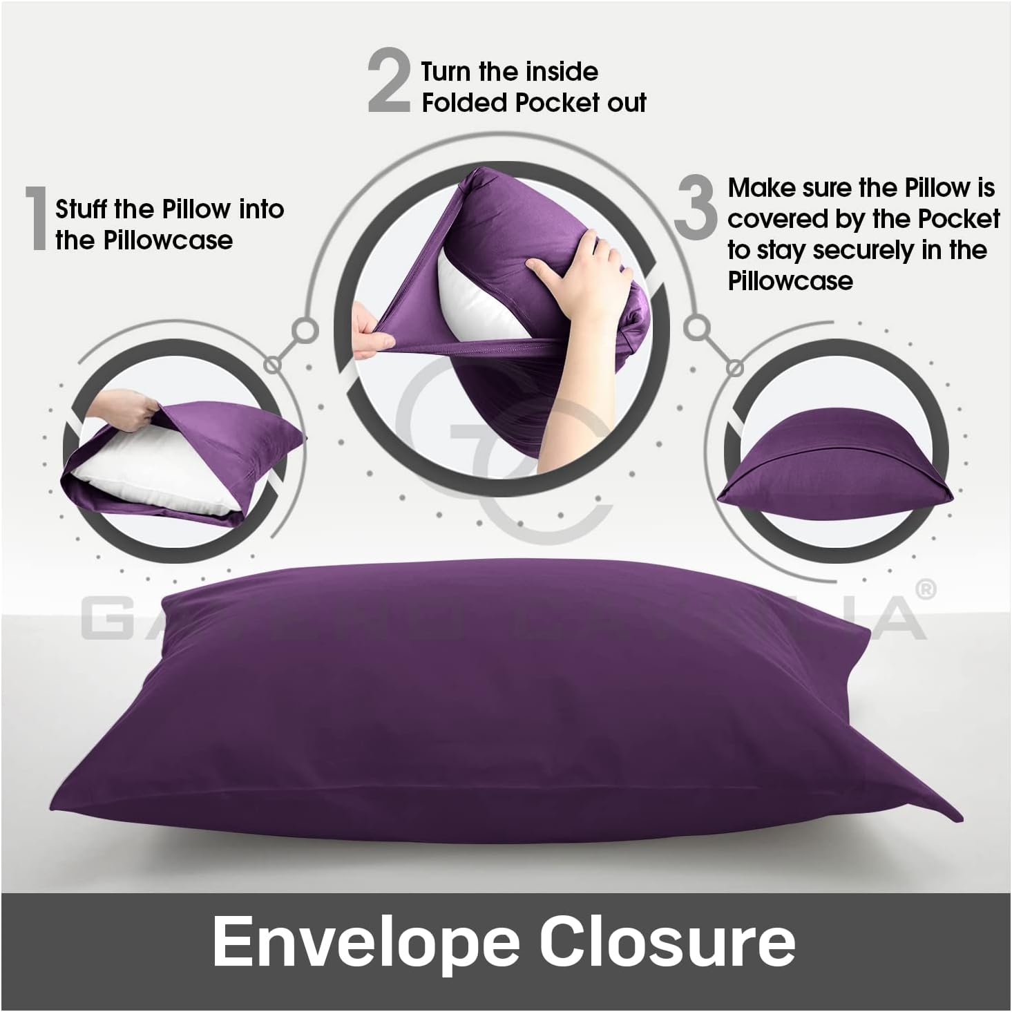GC GAVENO CAVAILIA Housewife Pillowcases 2 Pack, Breathable Standard Pillow Cases, Plain Pillow Covers With Envelop Closure, Berry, 708766, 2 x Pillow Case