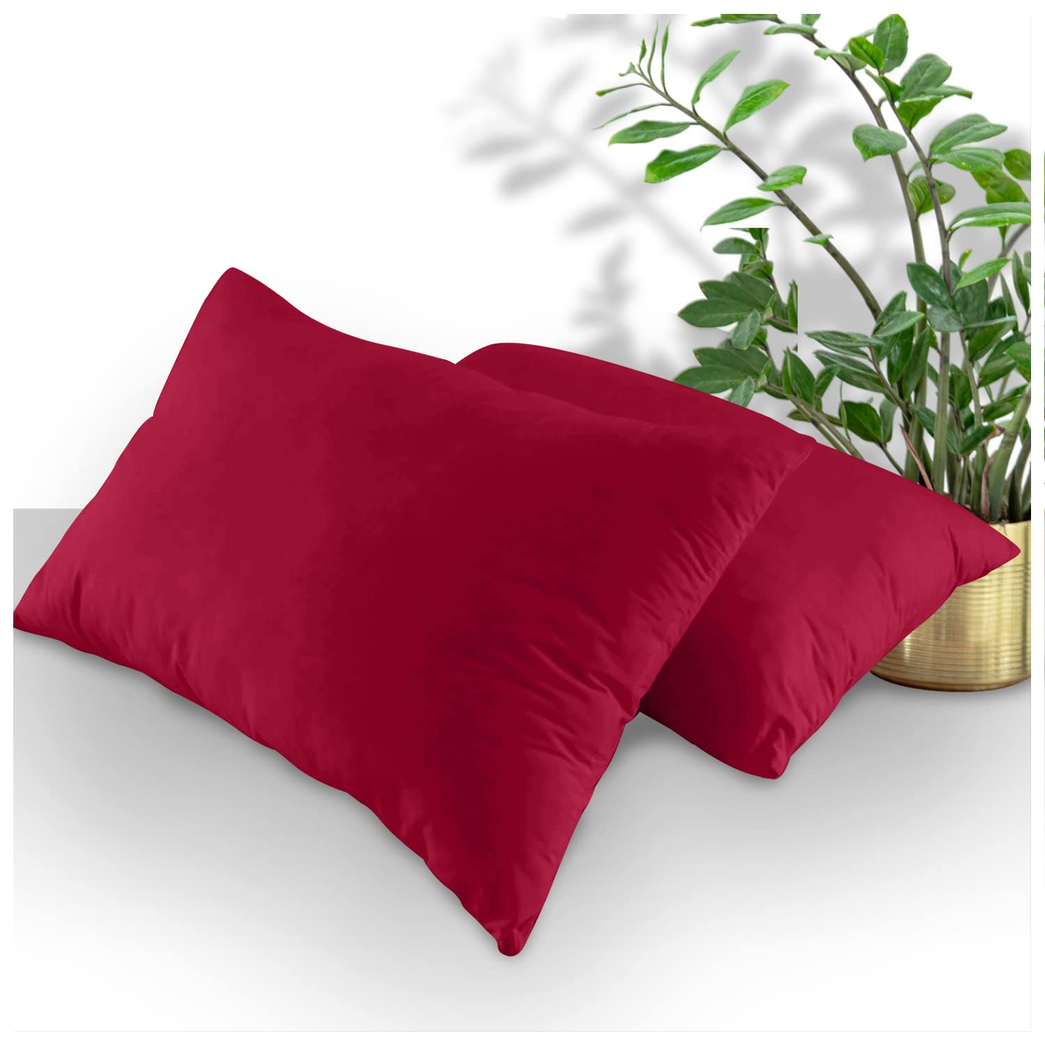 GC GAVENO CAVAILIA Housewife Pillowcases 2 Pack, Breathable Standard Pillow Cases, Plain Pillow Covers With Envelop Closure, Berry, 708766, 2 x Pillow Case