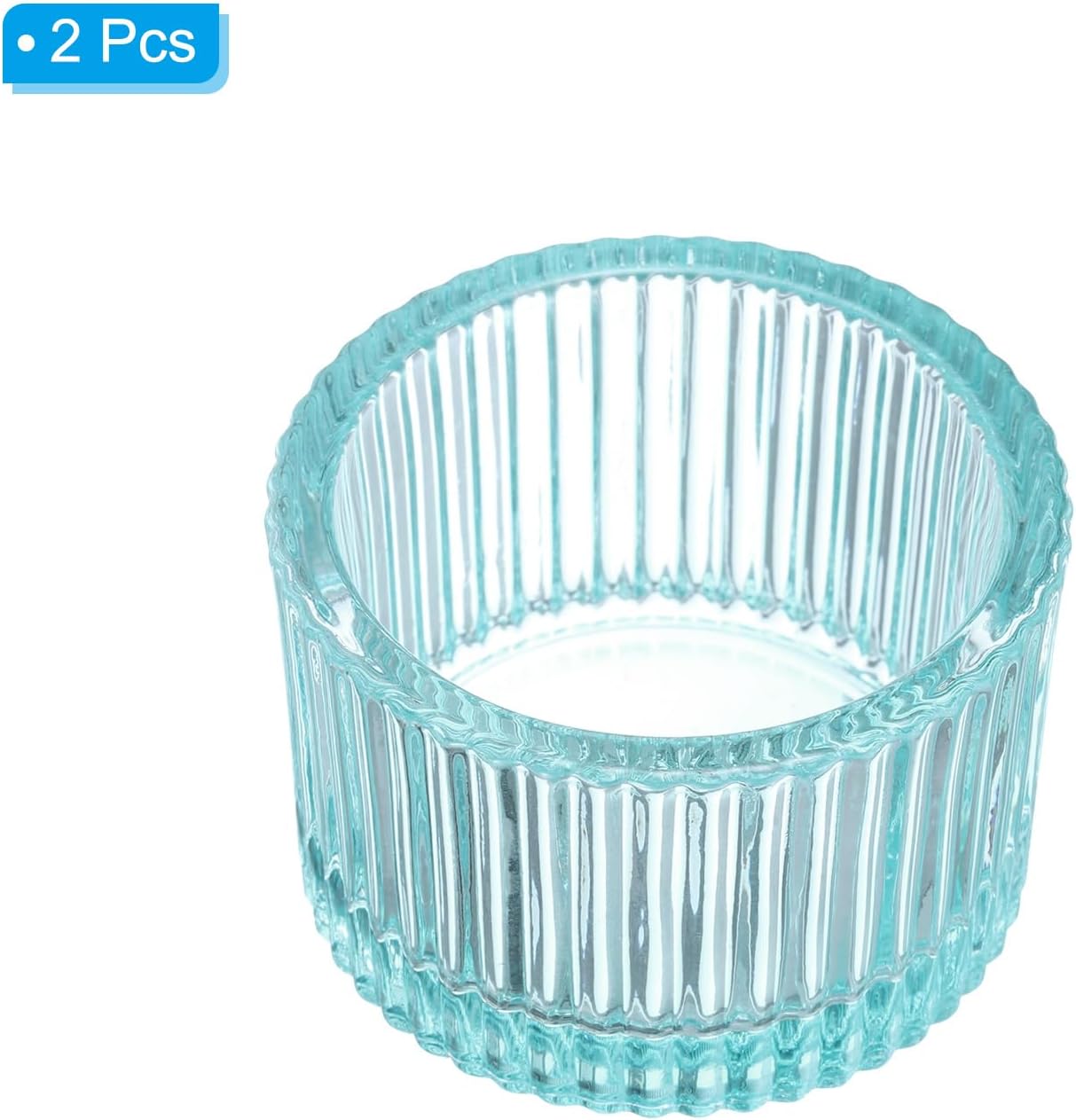 PATIKIL 2 Pcs Tealight Candle Holder, Tea Lights Candle Holder Glass Votive Candle Holders Glass Candle Holders for Table Centerpiece Decor Wedding Dinner Party, Blue