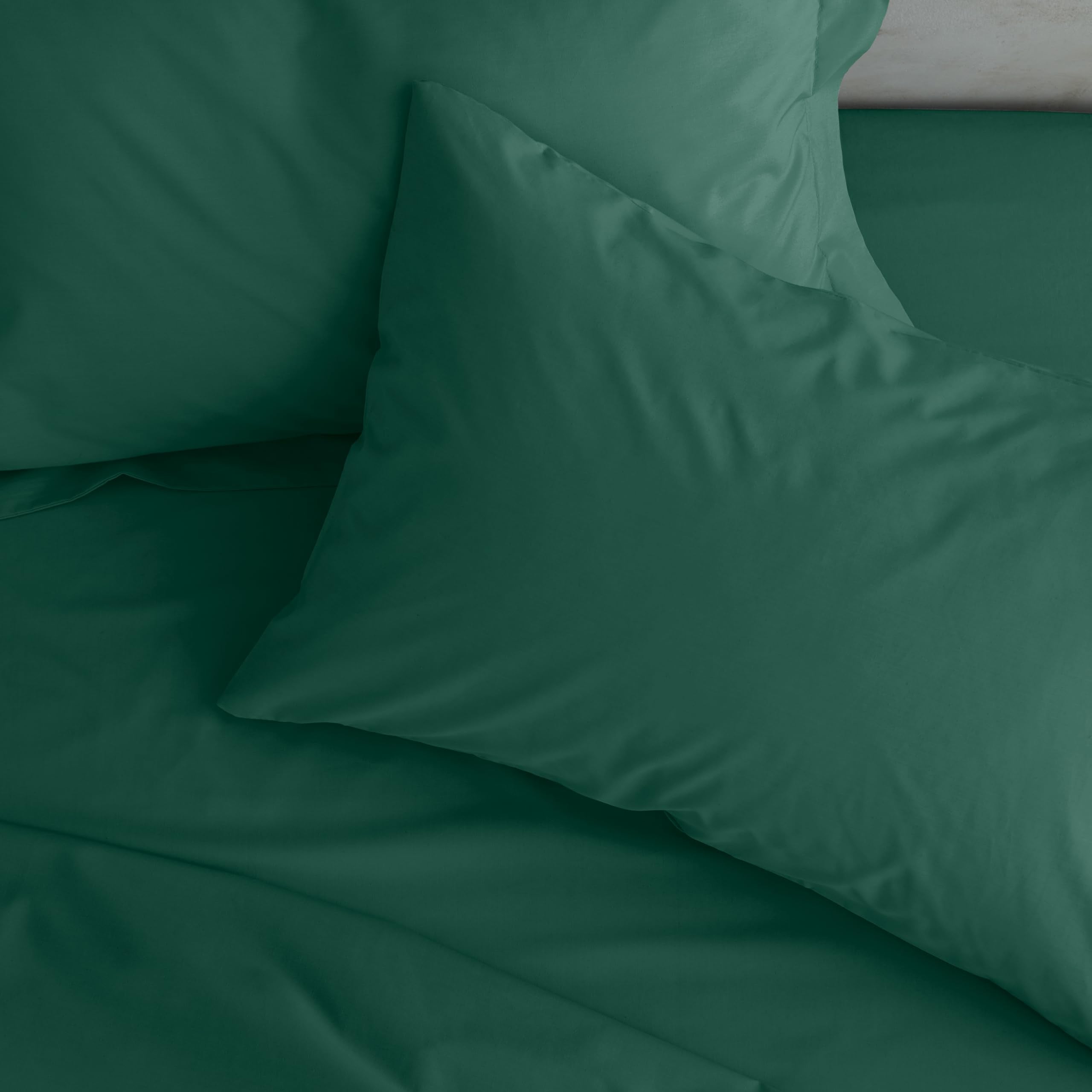 Catherine Lansfield Easy Iron Percale Standard Pillowcase Pair Sage Green