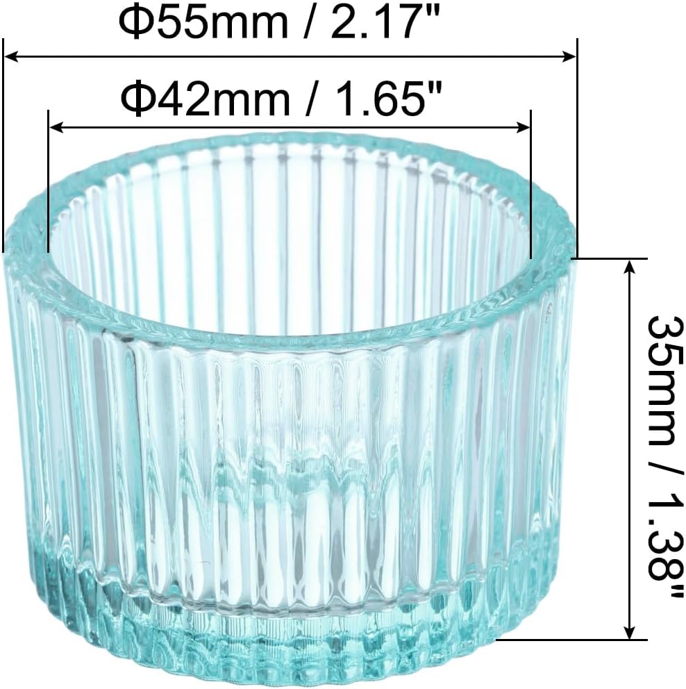 PATIKIL 2 Pcs Tealight Candle Holder, Tea Lights Candle Holder Glass Votive Candle Holders Glass Candle Holders for Table Centerpiece Decor Wedding Dinner Party, Blue