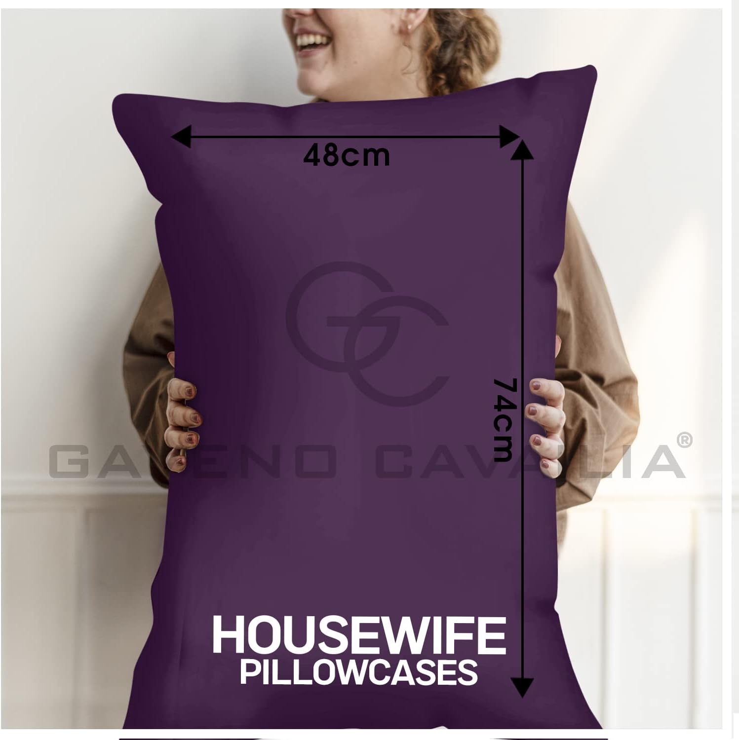 GC GAVENO CAVAILIA Housewife Pillowcases 2 Pack, Breathable Standard Pillow Cases, Plain Pillow Covers With Envelop Closure, Berry, 708766, 2 x Pillow Case