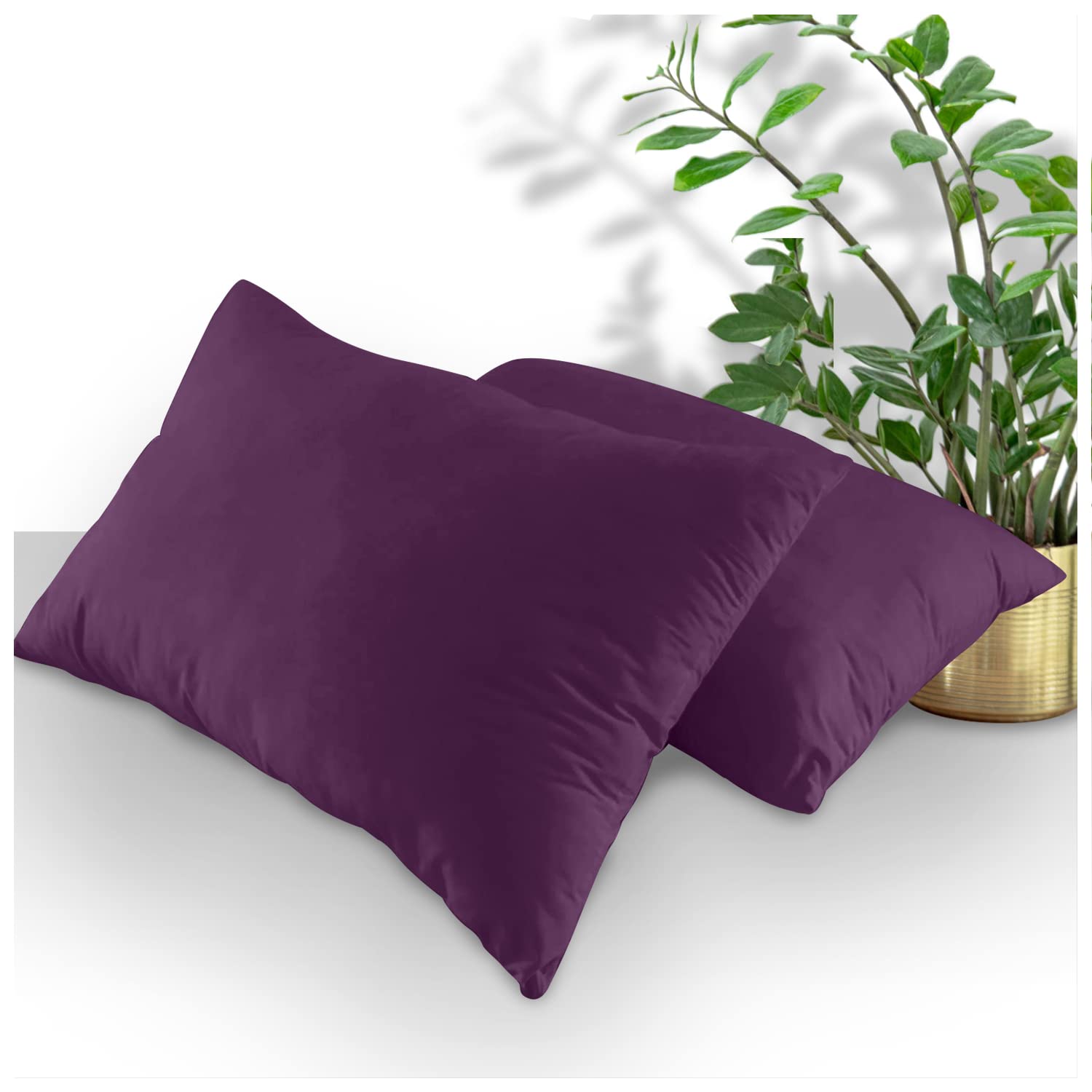 GC GAVENO CAVAILIA Housewife Pillowcases 2 Pack, Breathable Standard Pillow Cases, Plain Pillow Covers With Envelop Closure, Berry, 708766, 2 x Pillow Case
