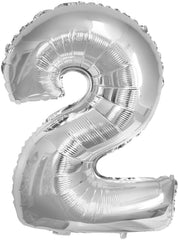 16" Silver Number 0 Foil Balloons Air Filled Self Inflating Birthday Anniversary Wedding Party Banner Decorations