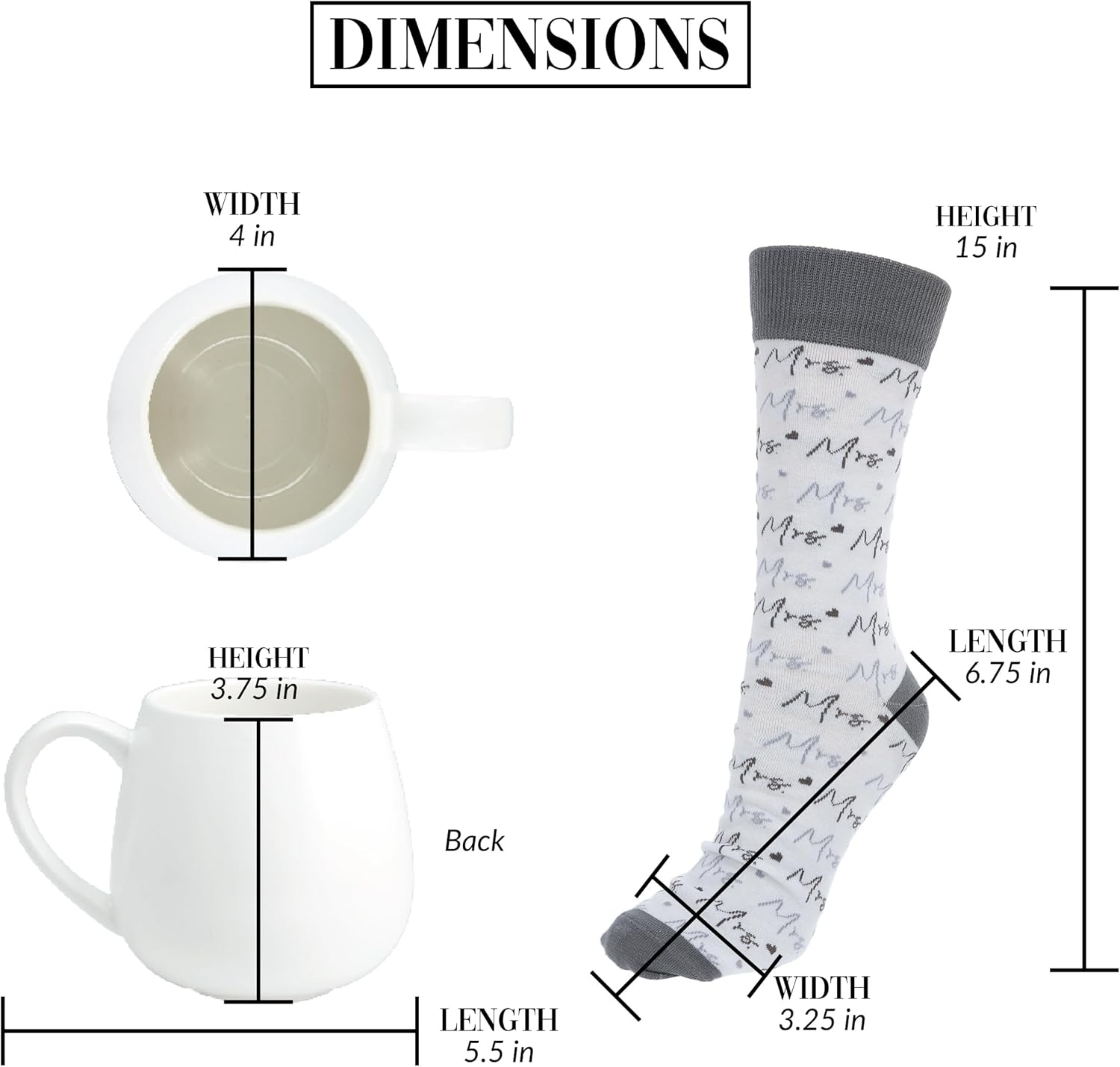 Pavilion - Mr. Always Right - 15.5 Oz Coffee Mug Tea Cup with Crew Socks Husband Valentine's Day Wedding Engagement Bachelor Present