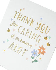 UK Greetings | Thank You Card | Appreciation Cards | Her/Him | Floral Design | With Envelope | 18.4 x 15.9 cm