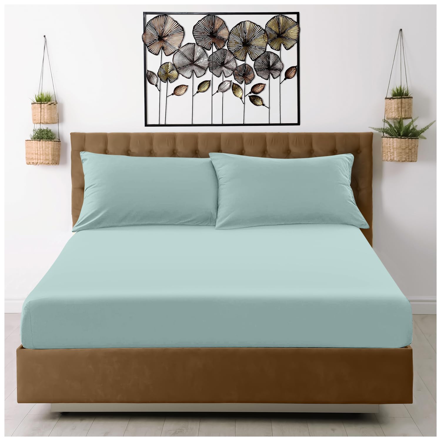 GC GAVENO CAVAILIA Microfiber Pillow Cases 2 Pack - Plain Dyed Housewife Pillowcases - Beige - (74x48 cm)
